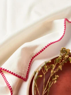 &k Amsterdam Servilletas de tela artesanales Zigzag, 4 uds.