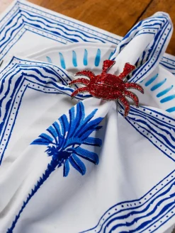 Les Ottomans Servilletas de tela artesanales The Palms, 4 uds.^ Servilletas|Servilletas Y Servilleteros