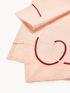 Westwing Collection Servilletas de tela con bordado abstracto Sue, 4 uds.