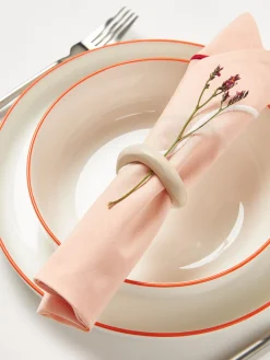 Westwing Collection Servilletas de tela con bordado abstracto Sue, 4 uds.