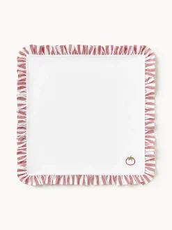 Westwing Collection Servilletas de tela con motivos bordados y volantes Melony, 4 uds.^ Servilletas|Servilletas Y Servilleteros