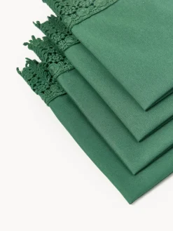 Westwing Collection Servilletas de tela con ribete de encaje Flavia, 4 uds.^ Servilletas|Servilletas Y Servilleteros