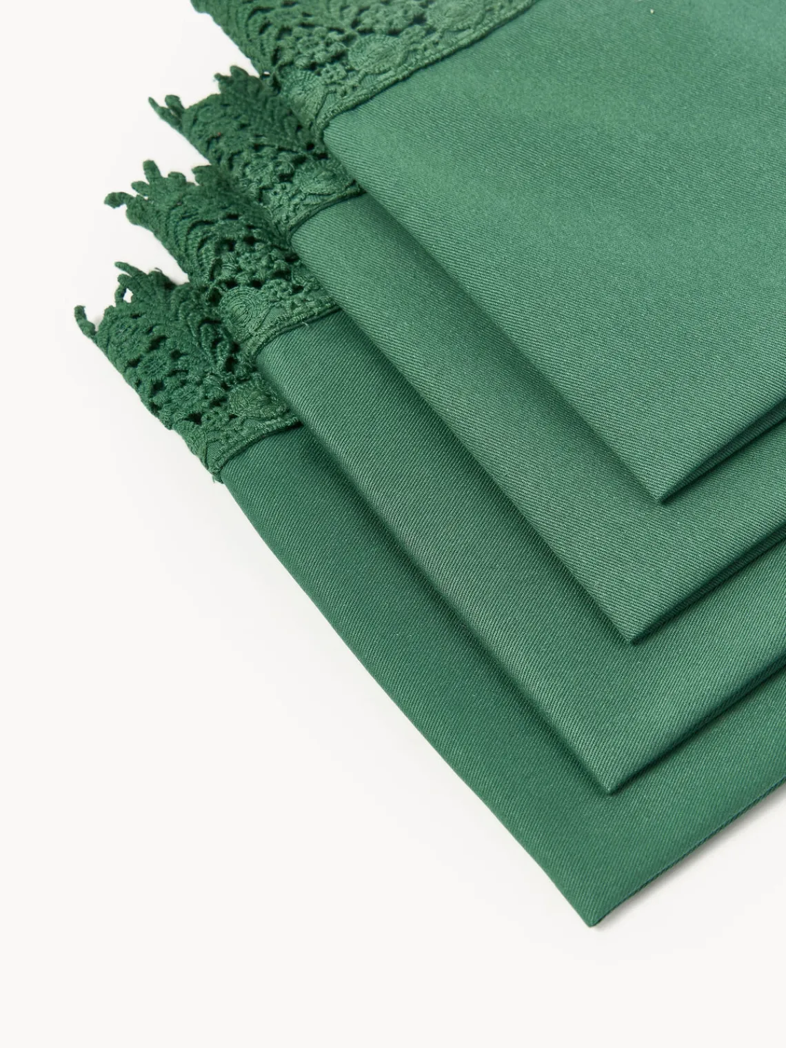 Westwing Collection Servilletas de tela con ribete de encaje Flavia, 4 uds.^ Servilletas|Servilletas Y Servilleteros