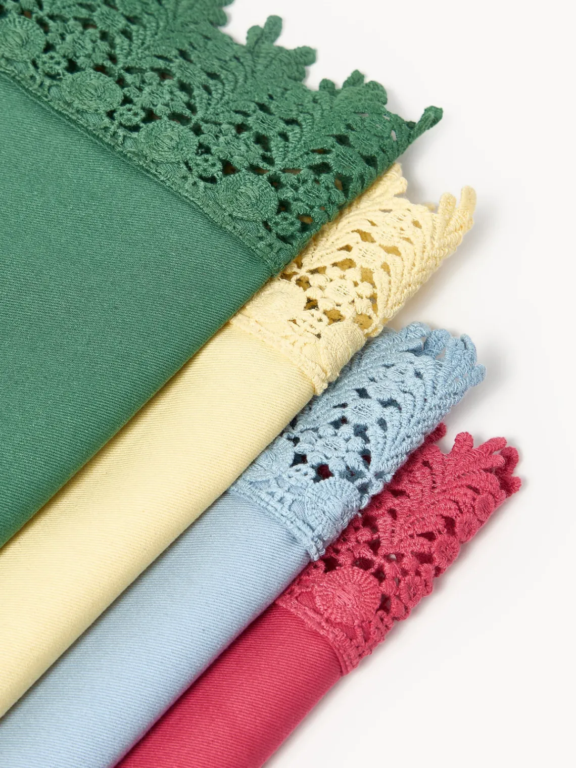 Westwing Collection Servilletas de tela con ribete de encaje Flavia, 4 uds.^ Servilletas|Servilletas Y Servilleteros