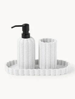 Westwing Collection Set de accesorios de baño Giselle, 3 pzas.^ Jarrones