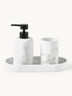 Westwing Collection Set de accesorios en look mármol Kyle, 3 pzas.