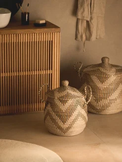 Westwing Collection Set de cestas con tapadera Mija, 2 uds.