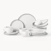 Broste Copenhagen Set de desayuno artesanal de porcelana Salt, 4 comensales (16 pzas.)