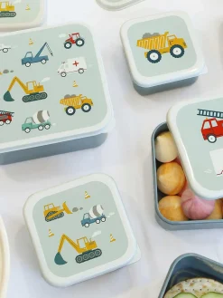 A Little Lovely Company Set de fiambreras infantiles Vehicles, 4 uds.^Niños Biberones Y Fiambreras|Decoración Infantil