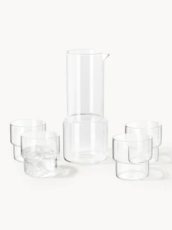 Westwing Collection Set de jarra con vasos de agua siplado Gustave, 5 pzas.^ Jarras De Agua|Vajillas Completas