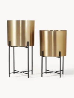 Westwing Collection Set de maceteros de metal Mina, 2 uds.