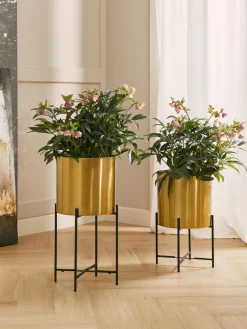 Westwing Collection Set de maceteros de metal Mina, 2 uds.