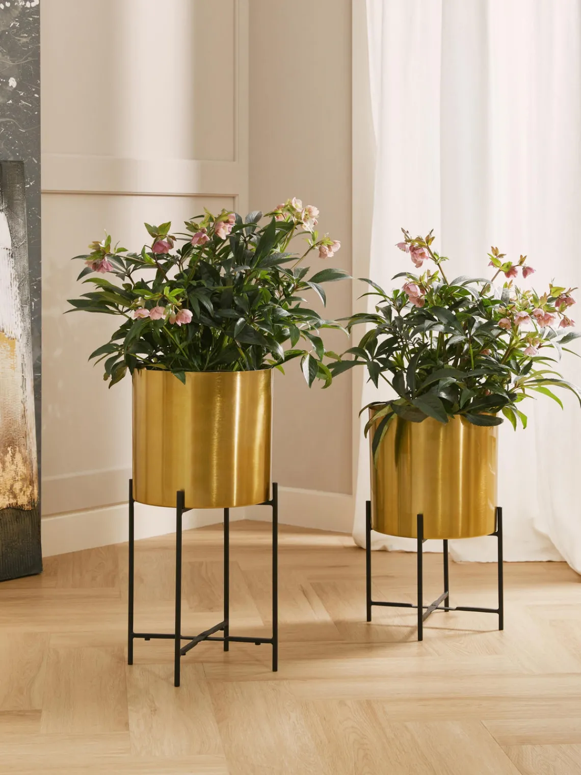 Westwing Collection Set de maceteros de metal Mina, 2 uds.