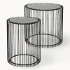 Kare Design Set de mesas auxiliares de metal Wire, 2 pzas., tablero de cristal