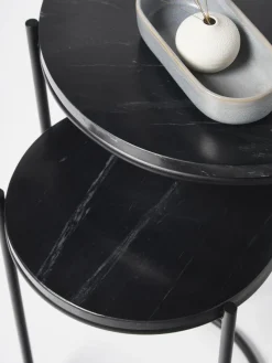 Westwing Collection Set de mesas auxiliares de mármol Ella, 2 pzas.^ Mesas Auxiliares