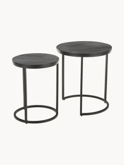 Westwing Collection Set de mesas auxiliares de madera de mango Andrew, 2 uds.^ Mesas Auxiliares