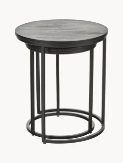 Westwing Collection Set de mesas auxiliares de madera de mango Andrew, 2 uds.^ Mesas Auxiliares