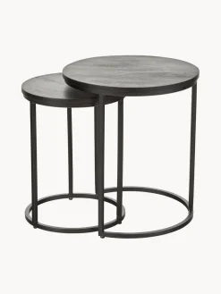 Westwing Collection Set de mesas auxiliares de madera de mango Andrew, 2 uds.^ Mesas Auxiliares