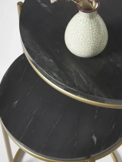 Westwing Collection Set de mesas auxiliares de mármol Ella, 2 pzas.