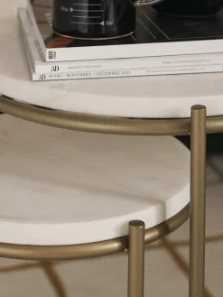 Westwing Collection Set de mesas auxiliares de mármol Ella, 2 pzas.