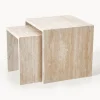 blomus Set de mesas auxiliares de travertino Varu, 2 uds.