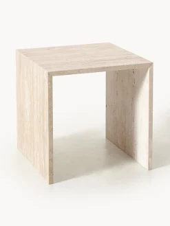 blomus Set de mesas auxiliares de travertino Varu, 2 uds.