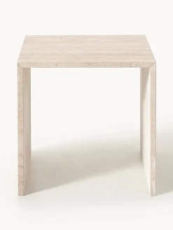 blomus Set de mesas auxiliares de travertino Varu, 2 uds.