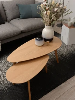 Set de mesas de centro de roble Bloom, 2 uds.