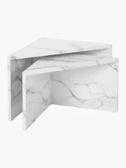 Westwing Collection Set de mesas de centro en look mármol Vilma, 2 uds.^ Mesas De Centro|Mesas De Centro