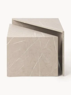 Westwing Collection Set de mesas de centro en look mármol Vilma, 2 uds.