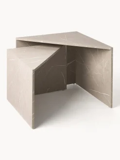 Westwing Collection Set de mesas de centro en look mármol Vilma, 2 uds.