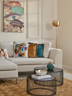 Kare Design Set de mesas de centro Wire, 2 uds., tablero de vidrio^ Mesas De Centro|Mesas De Centro