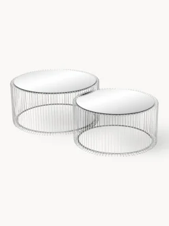 Kare Design Set de mesas de centro Wire, 2 uds., tablero de vidrio^ Mesas De Centro|Mesas De Centro