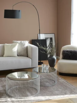 Kare Design Set de mesas de centro Wire, 2 uds., tablero de vidrio^ Mesas De Centro|Mesas De Centro