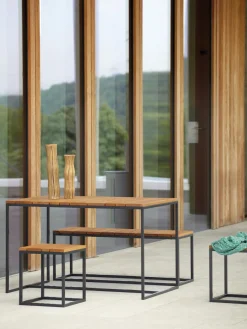 Jan Kurtz Set de muebles de jardín de madera de robinia Alois, 4 pzas.