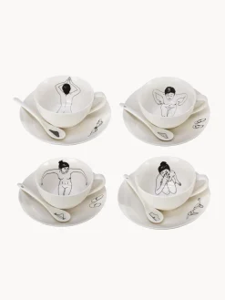 POLSPOTTEN Set de tazas de café artesanales Undressed, 4 uds.