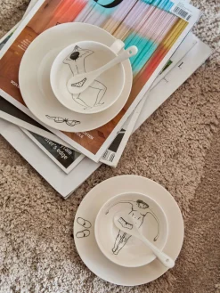 POLSPOTTEN Set de tazas de café artesanales Undressed, 4 uds.