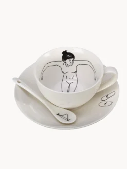 POLSPOTTEN Set de tazas de café artesanales Undressed, 4 uds.