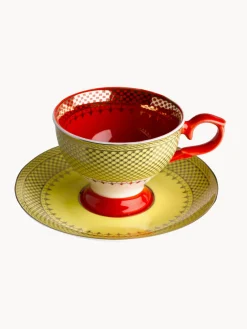 POLSPOTTEN Set de tazas de espresso con platitos Grandma, 4 uds.^ Tazas De Espresso|Vajillas Completas