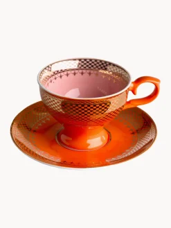 POLSPOTTEN Set de tazas de espresso con platitos Grandma, 4 uds.^ Tazas De Espresso|Vajillas Completas