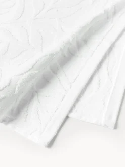 Westwing Collection Set de toallas de algodón con relieves Leaf, tamaños diferentes