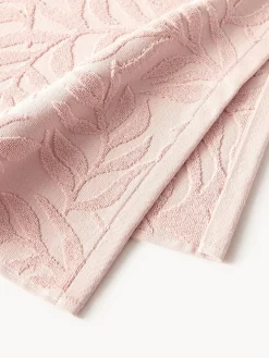 Westwing Collection Set de toallas de algodón con relieves Leaf, tamaños diferentes