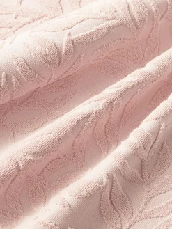 Westwing Collection Set de toallas de algodón con relieves Leaf, tamaños diferentes