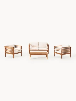Westwing Collection Set lounge para exterior de madera de acacia Bo, 4 pzas.