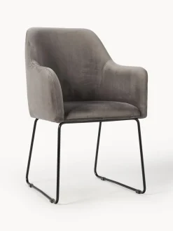 Westwing Collection Silla con reposabrazos de terciopelo Isla^ Sillas Con Reposabrazos|Sillas