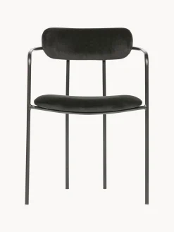 Silla con reposabrazos de terciopelo y metal Elvy^ Sillas Con Reposabrazos|Sillas