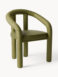 Westwing Collection Silla con reposabrazos de terciopelo Calan