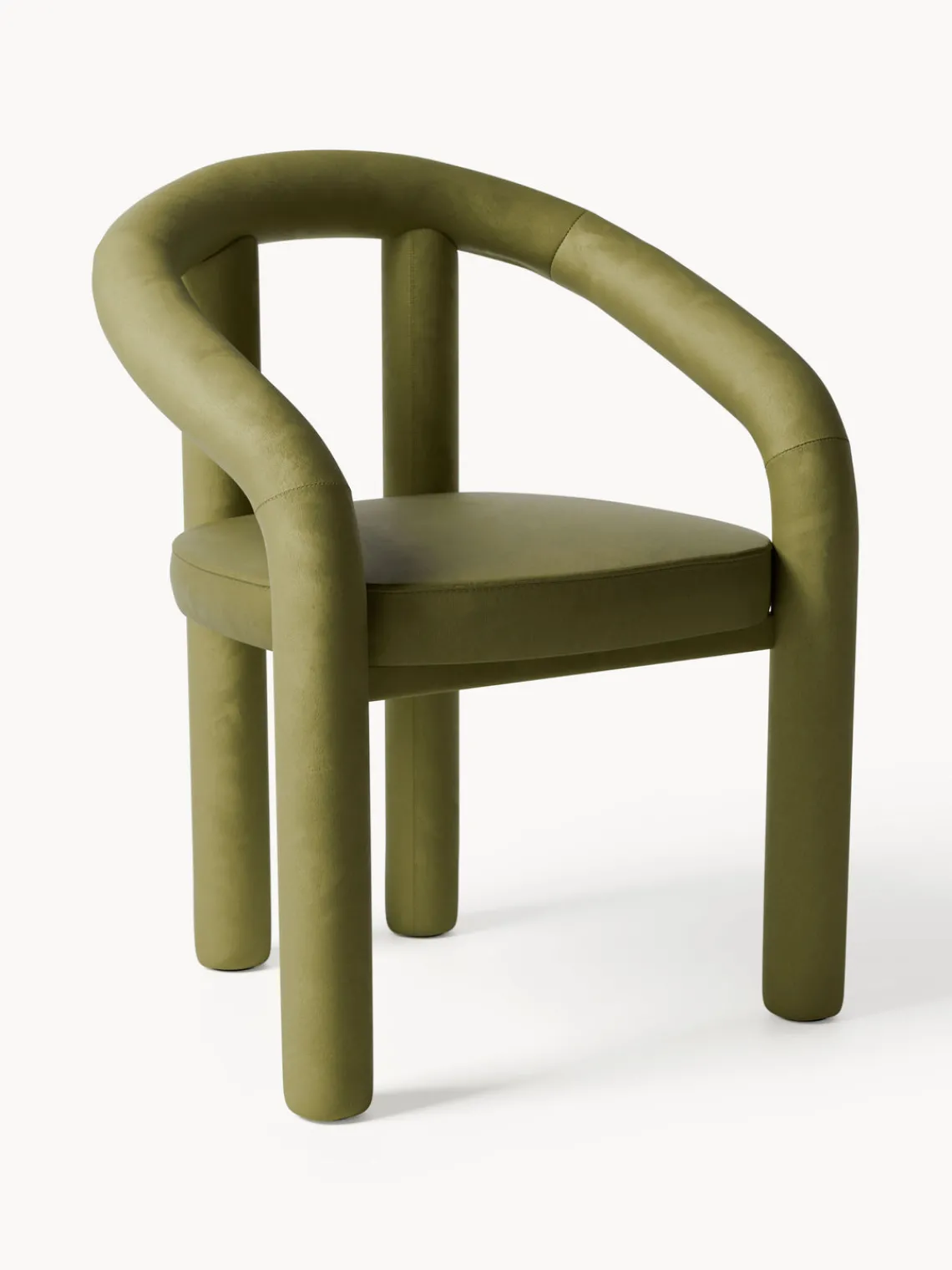 Westwing Collection Silla con reposabrazos de terciopelo Calan