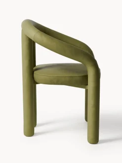 Westwing Collection Silla con reposabrazos de terciopelo Calan