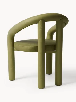 Westwing Collection Silla con reposabrazos de terciopelo Calan